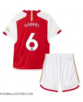 Günstige Arsenal Gabriel Magalhaes #6 Heimtrikotsatz Kinder 2023-24 Kurzarm (+ Kurze Hosen)
